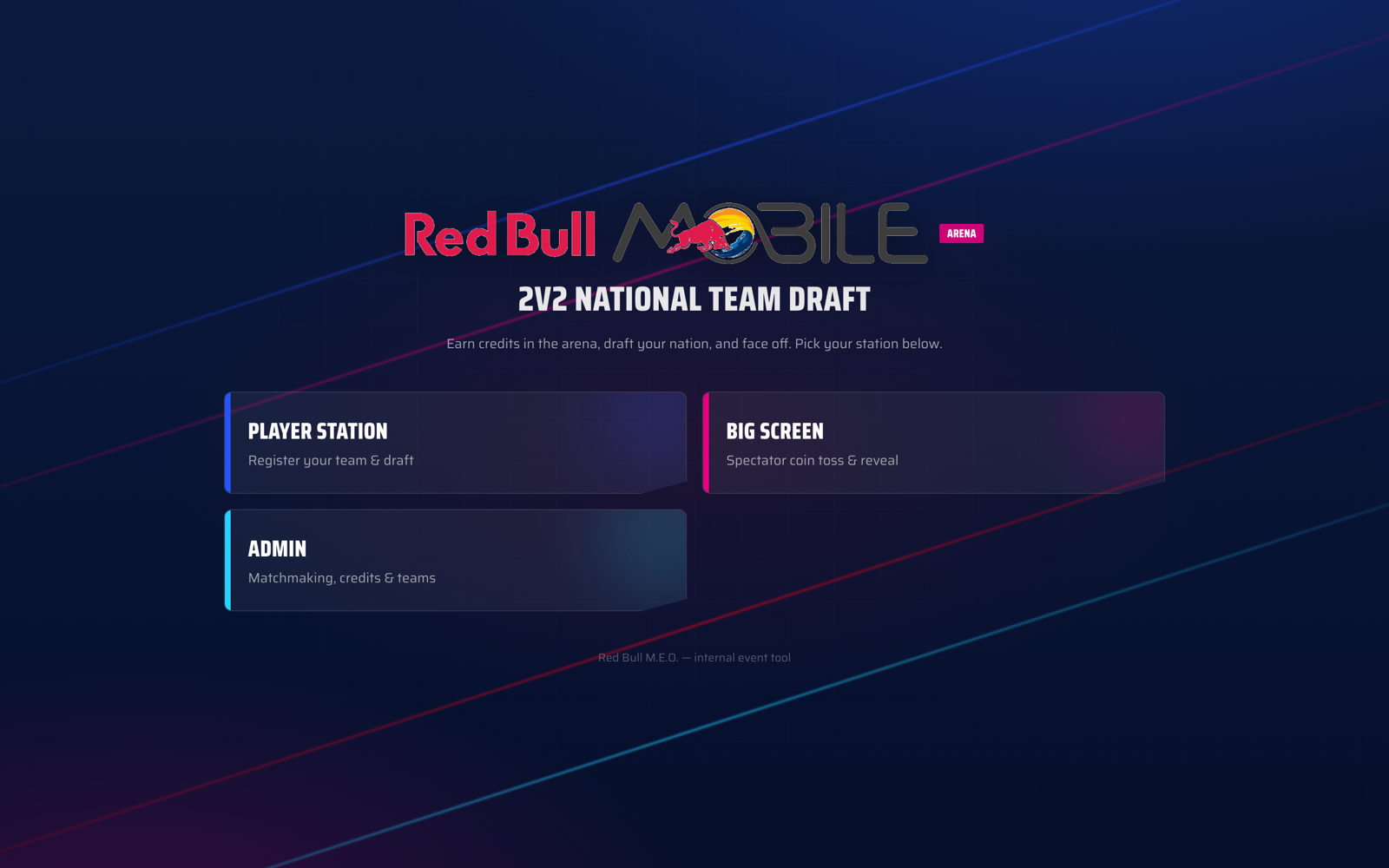 Red Bull M.E.O. Arena event application